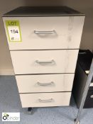 Mobile 4-drawer Unit, 400mm wide, grey (located in Room E)