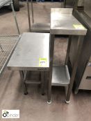 2 various narrow stainless steel Side Tables