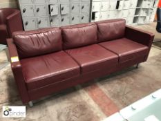 Orangebox leather Reception Sofa, burgundy