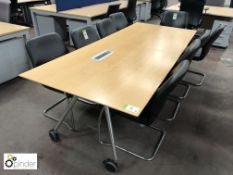 Maple effect mobile Meeting Table, 2400mm x 1000mm