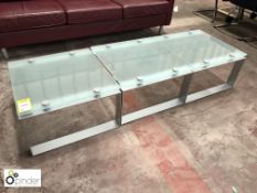 3 steel framed and glass Coffee Tables