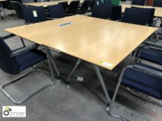 2 maple effect Meeting Tables, 1600mm x 800mm, wit