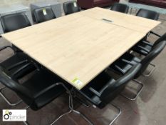 3 beech effect Meeting Tables, 1600mm x 800mm, wit