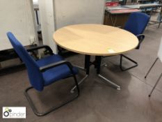 Light oak effect circular Meeting Table, 1200mm di