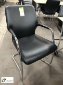 6 Boss leather Meeting Armchairs, black, with tubu