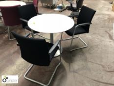 White circular Refectory Table, 900mm diameter, wi