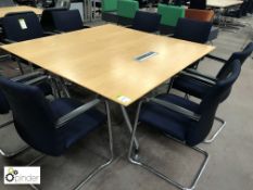 2 maple effect Meeting Tables, 1600mm x 800mm, wit