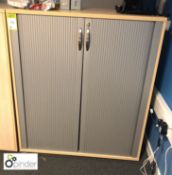 Beech effect double shutter front Cabinet, 1050mm x 500mm x 1240mm high (located in Main Office,