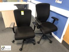 2 upholstered operators swivel Armchairs, black (located in Suite 3, first floor)