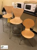 2 beech effect Breakfast Stools and Chairs (located in Kitchen, ground floor)