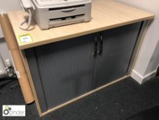 Beech effect double shutter front Cabinet, 1050mm x 600mm x 720mm high (located in Main Office,