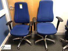 2 upholstered operators swivel Armchairs, blue (located in Suite 4, first floor)