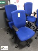 2 Torasen upholstered swivel office Armchairs, blue (located in Main Office, ground floor)