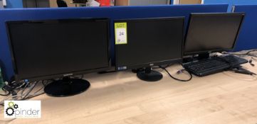 3 various 19in flat panel Monitors (located in Main Office, ground floor)