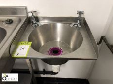 Stainless steel Hand Wash Basin, 385mm x 330mm (located in Wheelright Refectory, basement)