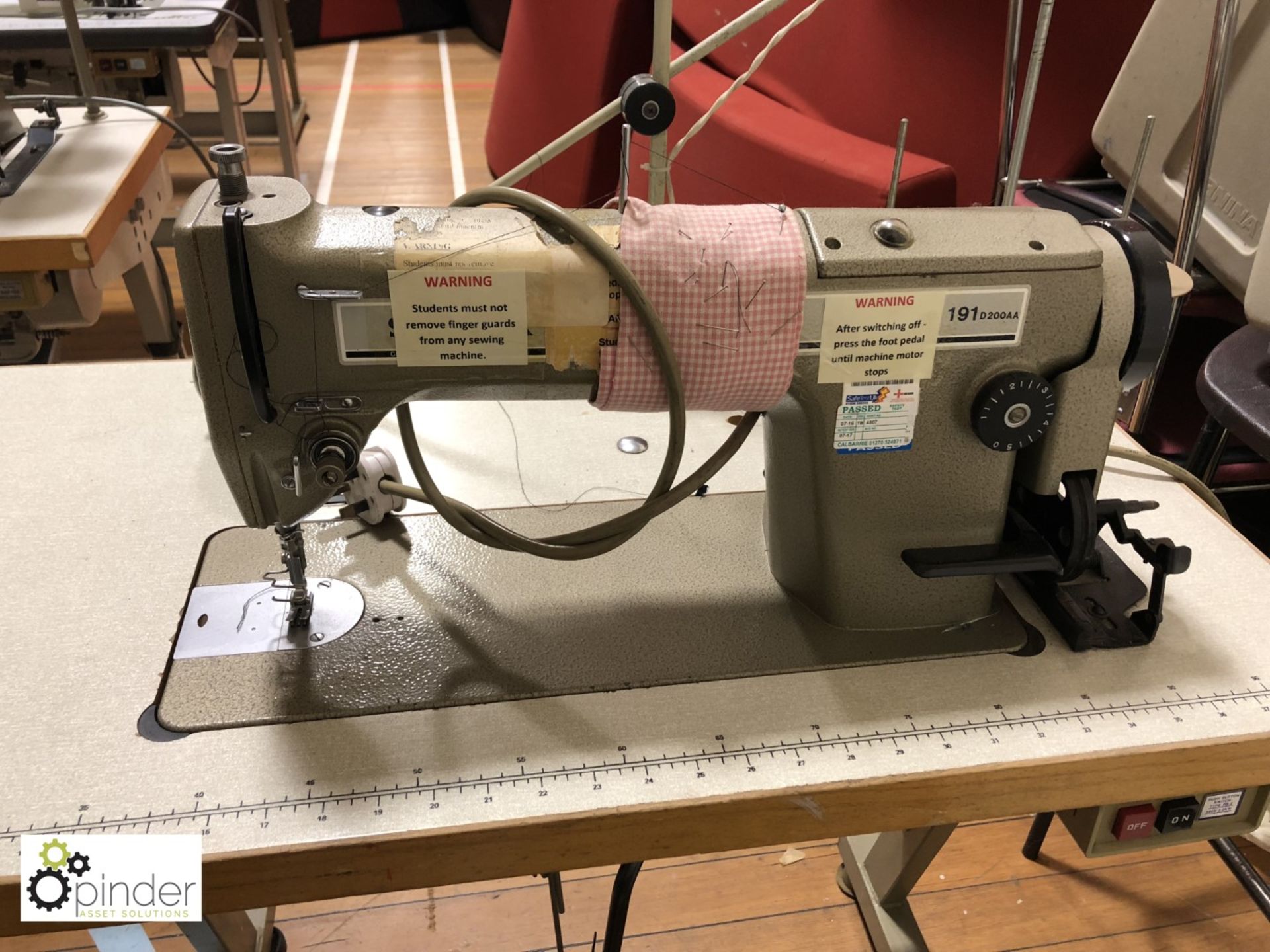 Singer 191 D200 AA Flatbed Sewing Machine, 240volts (located in Gymnasium, basement)