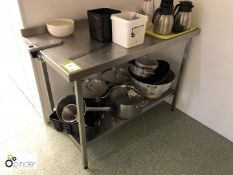 Stainless steel Preparation Table, 1200mm x 650mm, with rear lip and shelf under (located in