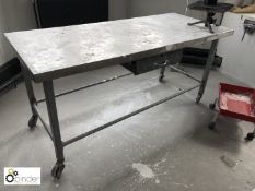Stainless steel mobile Preparation Table, 1830mm x 790mm, with shelf under (located in W310,