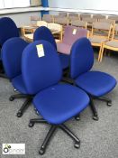 4 upholstered swivel Chairs, blue (located in Library, level 6)
