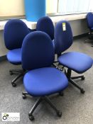 4 upholstered swivel Chairs, blue (located in Library, level 6)