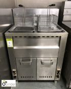 Stainless steel gas fired twin basket Deep Fat Fryer, with baskets (located in Wheelright Refectory,