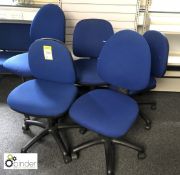 5 upholstered swivel Chairs, blue (located in Library, level 6)