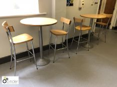2 Poseurs Table, 750mm diameter with 4 tubular framed stools (located in Wheelright Refectory,