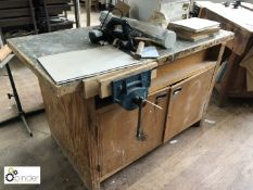 Timber Workbench, 1360mm x 740mm, with joiners vice (located in W331, ground floor)