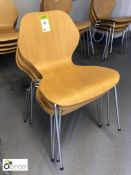 Set of 4 beech effect tubular framed Refectory Chairs (located in Wheelright Refectory, basement)