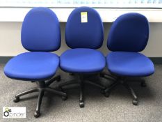 3 upholstered swivel Chairs, blue (located in Library, level 6)