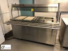 Victor stainless steel mobile Heated Servery, 1610mm x 660mm, with bain marie, hot cupboard and
