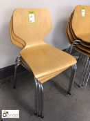Set of 3 beech effect tubular framed Refectory Chairs (located in Wheelright Refectory, basement)