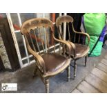 Pair oak Carver Chairs
