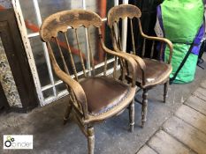 Pair oak Carver Chairs