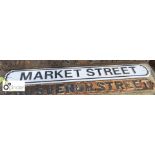 Metal Street Sign “Market Street” 1400mm x 180mm