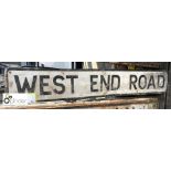 Street Sign “West End Road” 1090mm x 180mm