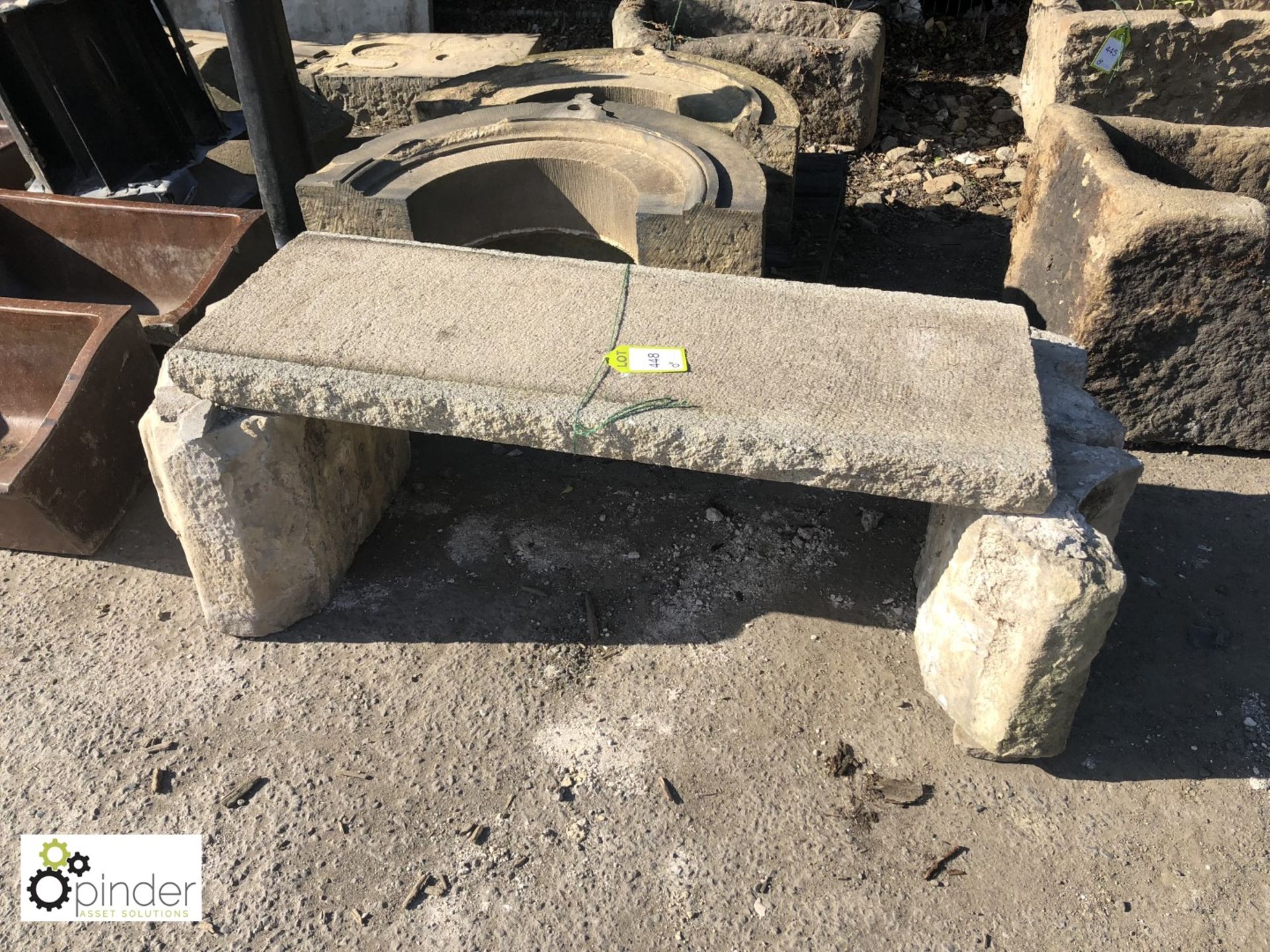 Limestone Folly Bench made from salvaged limestone from Beverly St Mary’s Church, 1200mm x 470mm - Image 2 of 2