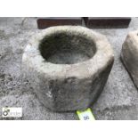Octagonal York Stone Grain/Mortar Trough, 360mm diameter x 250mm deep