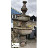Victorian Fountain carved from Rotherham Red Stone, removed from park n Rotherham, approx. 3600mm