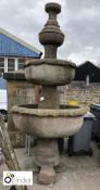 Victorian Fountain carved from Rotherham Red Stone, removed from park n Rotherham, approx. 3600mm