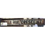 Street Sign “Bell Vue Crescent” 1740mm x 230mm
