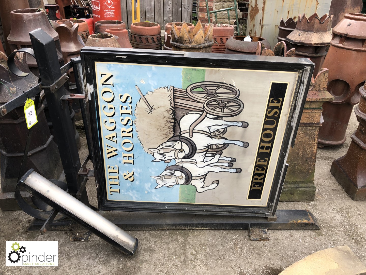 Steel framed mounted swing Pub Sign “The Waggon and Horses”