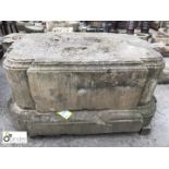 Yorkshire Stone Statue Plinth, approx. 1400mm x 850mm x 600mm high