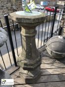 York Stone Balustrade Sundial with Original Plate 1090mm high