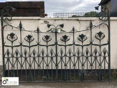 Pair of Art Nouveau original wrought iron Gates with Makers Mark “Antony Robinson”, 2950mm overall