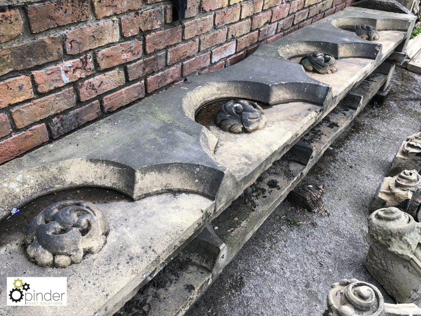 2 carved Victorian gothic stone Lintels, 3750mm x 560mm - Image 2 of 3