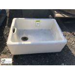 White Butlers glazed Sink, 610mm x 420mm x 200mm deep