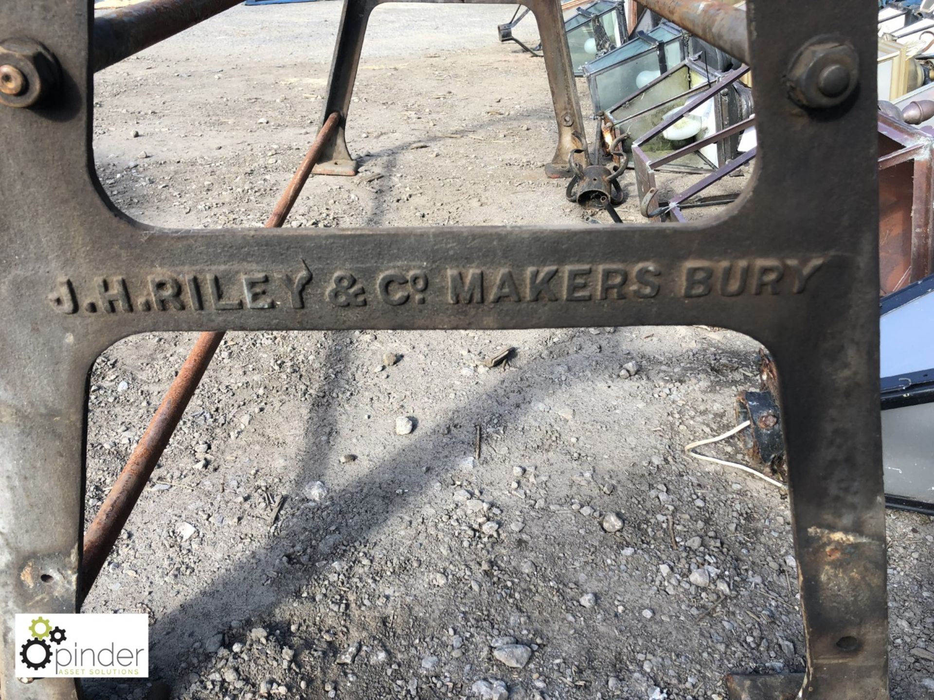 Cast iron Bench Frame, 1890mm x 1010mm high, by J H Riley & CO Makers, Bury - Image 2 of 3