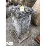 Reconstituted Stone Sundial with bronze sundial Plate, 750mm high