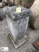Reconstituted Stone Sundial with bronze sundial Plate, 750mm high
